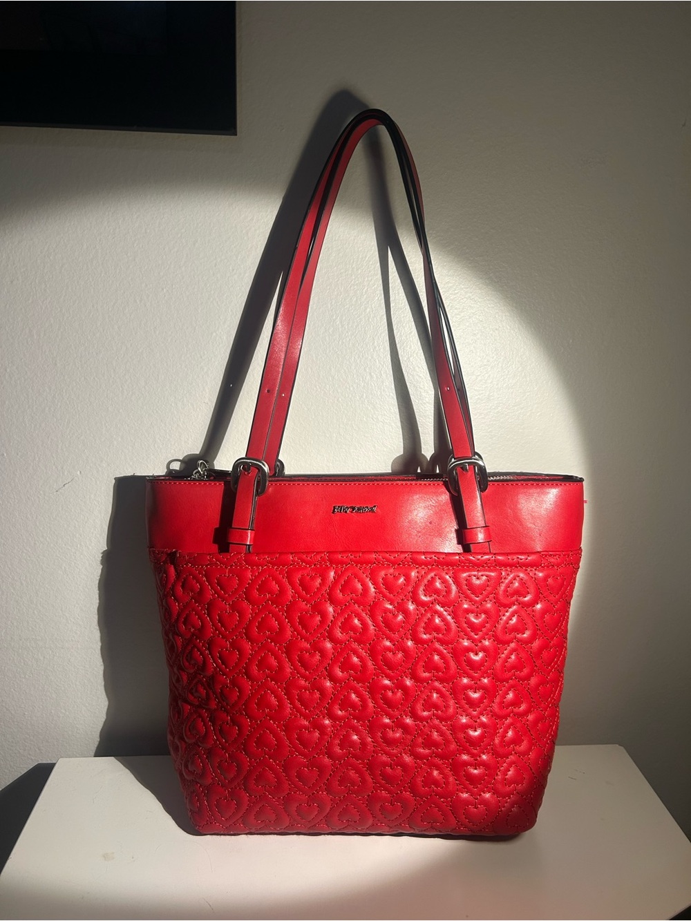 Betsey Johnson Red Quilted Heart Shoulder Bag